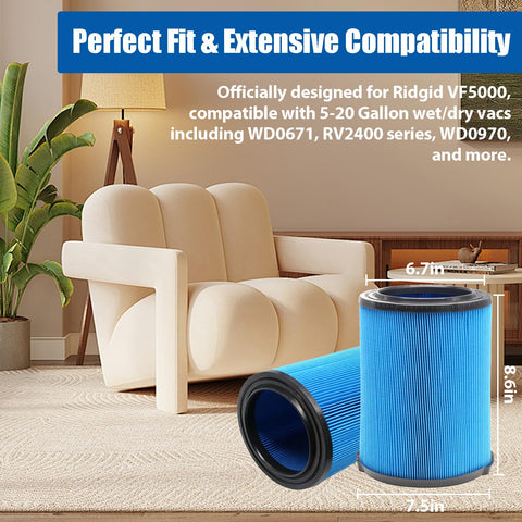 ANBOO VF5000 compatibility with WD0671 and WD0970 vacuums for easy replacement