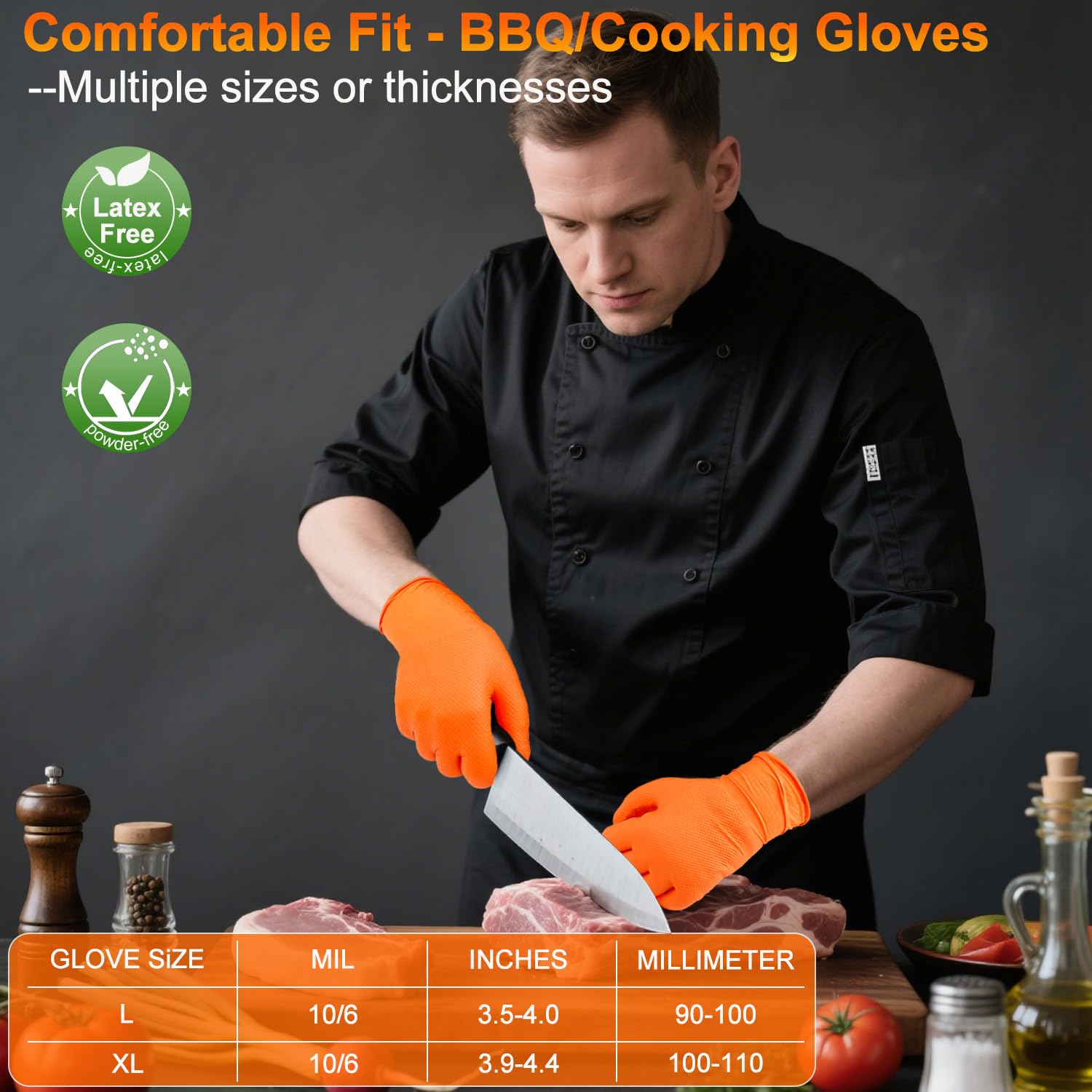ANBOSON disposable nitrile gloves for mess-free grilling