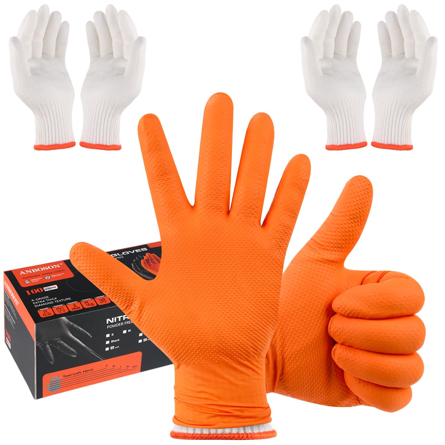 ANBOSON BBQ gloves dual-layer heat protection for safe grilling