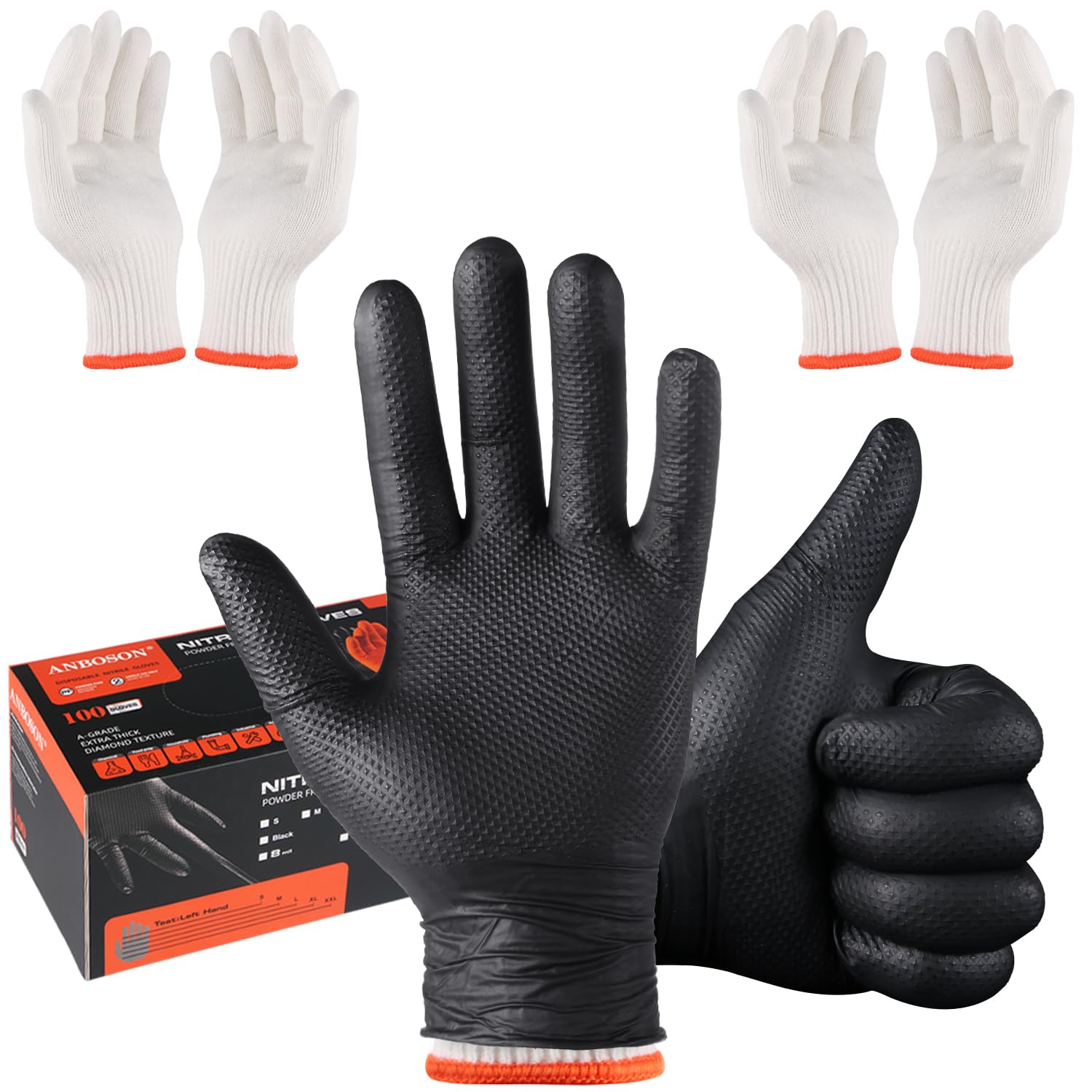 ANBOSON BBQ gloves outer layer shown for heat protection during grilling