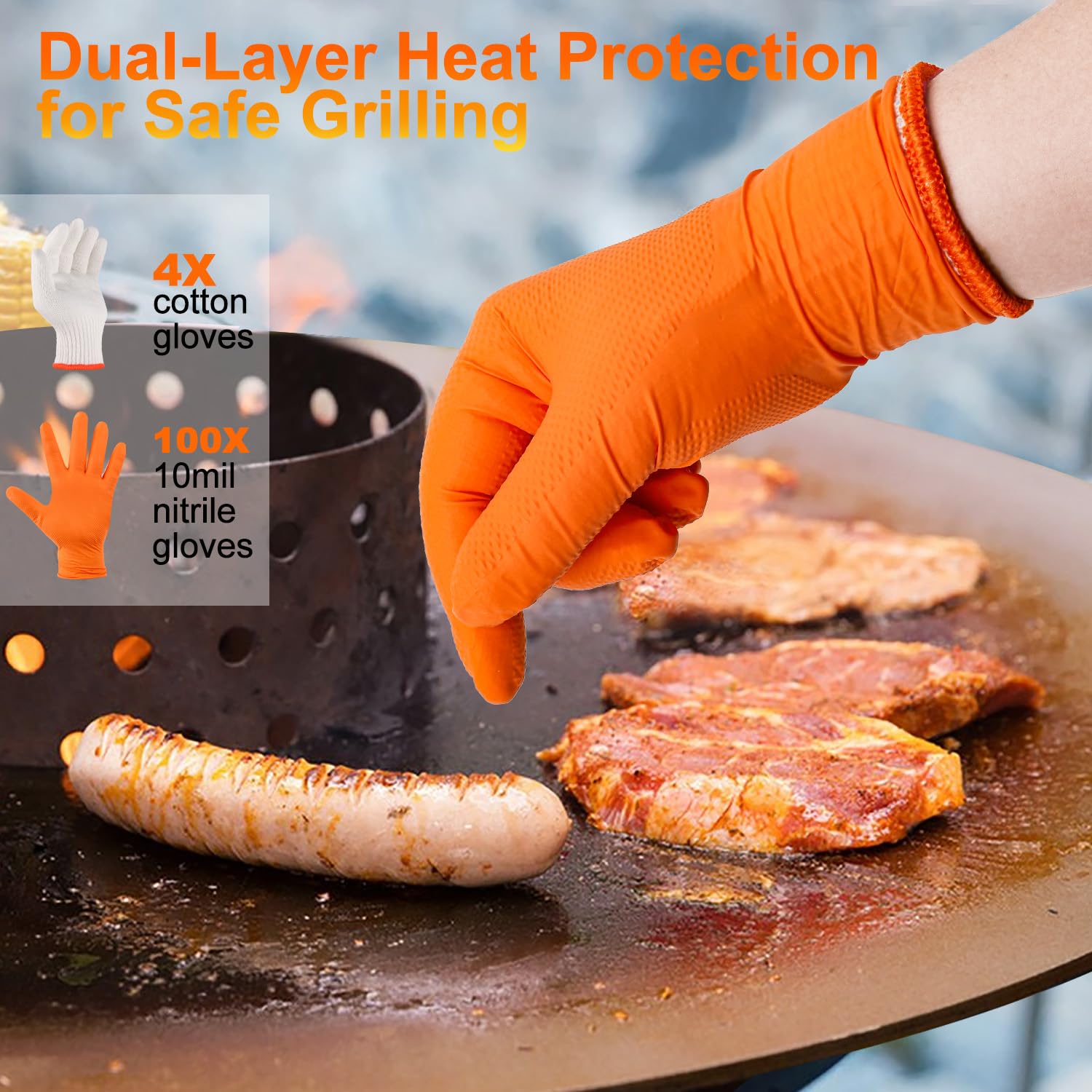 ANBOSON XL size BBQ gloves fit larger hands comfortably