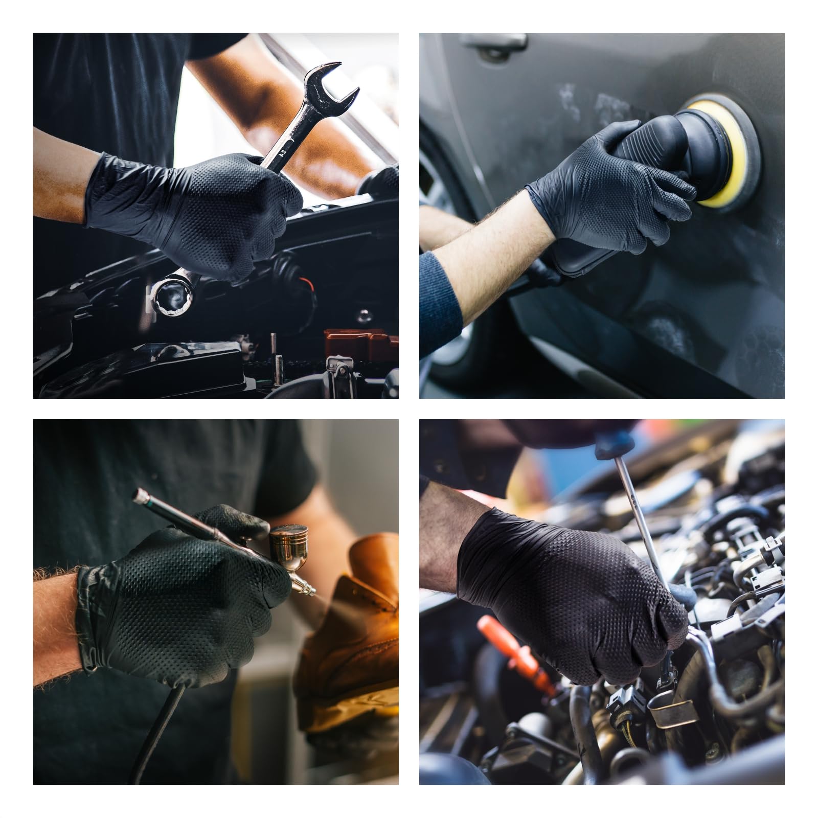 ANBOSON gloves with diamond grip texture for secure handling of oily tools