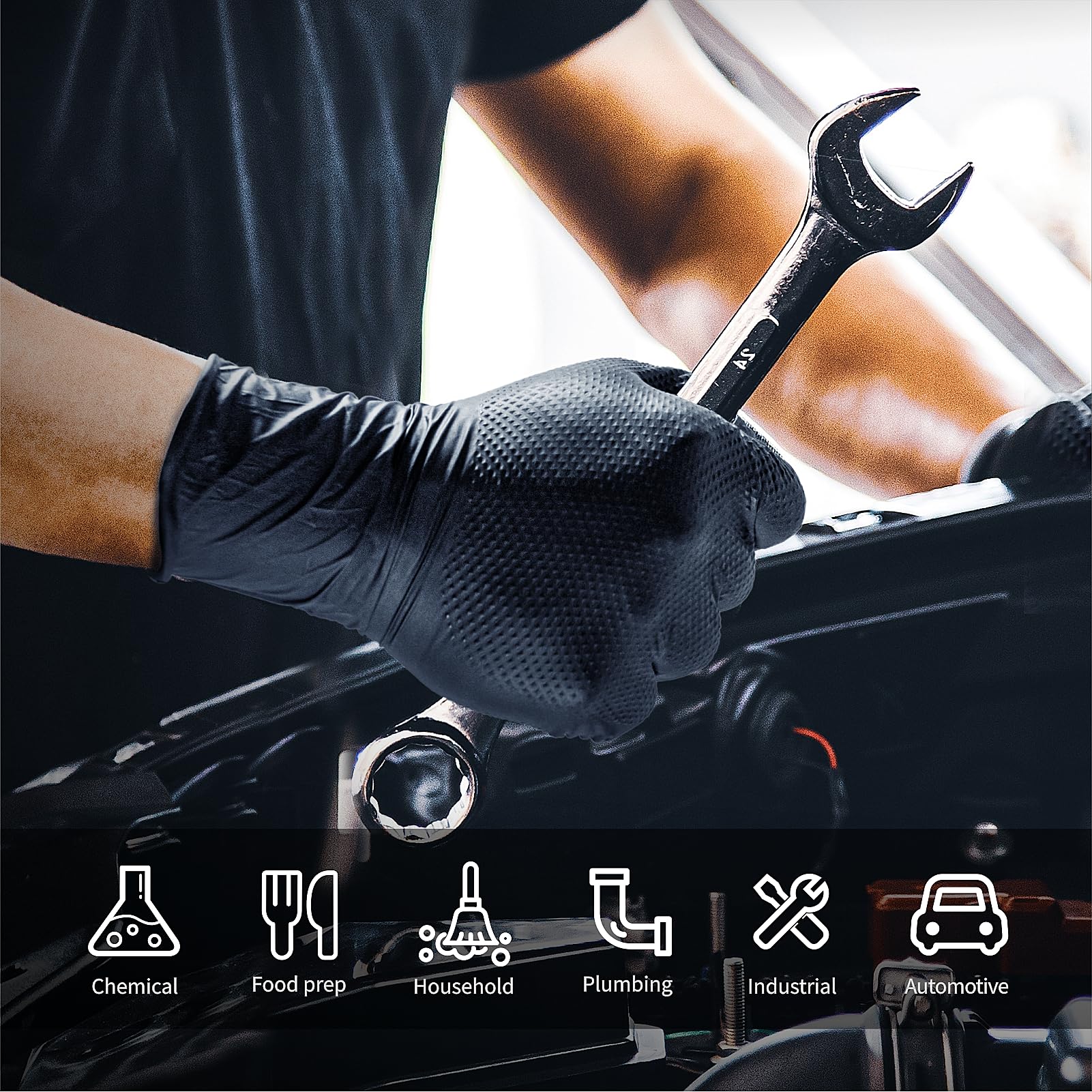 ANBOSON nitrile gloves in kitchen setting illustrating food-safe versatility