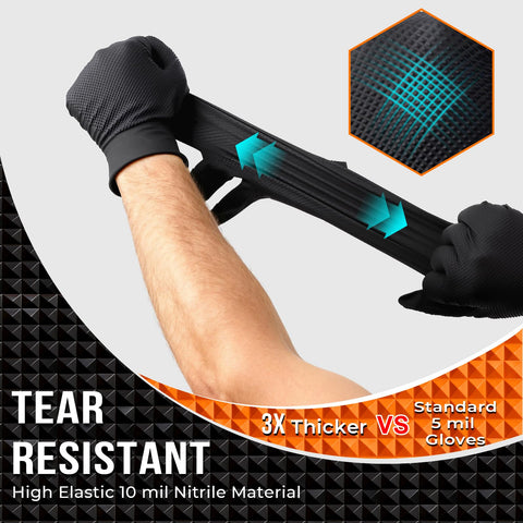 ANBOSON true-to-size nitrile gloves shown on hand for steady precise grip
