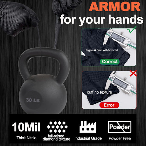 ANBOSON nitrile gloves available in sizes M to XL.