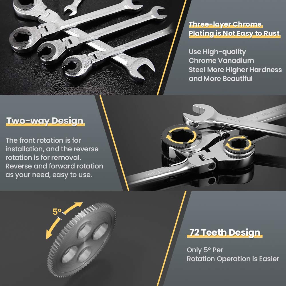 Anbull chrome vanadium finish offers durable, rust-resistant tooling