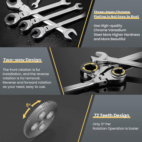 Anbull chrome vanadium finish offers durable, rust-resistant tooling