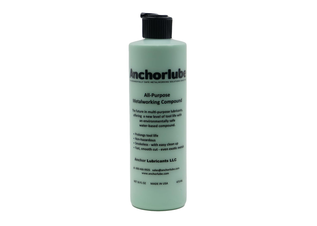 Anchorlube bottle pour shows easy application for efficient metalworking