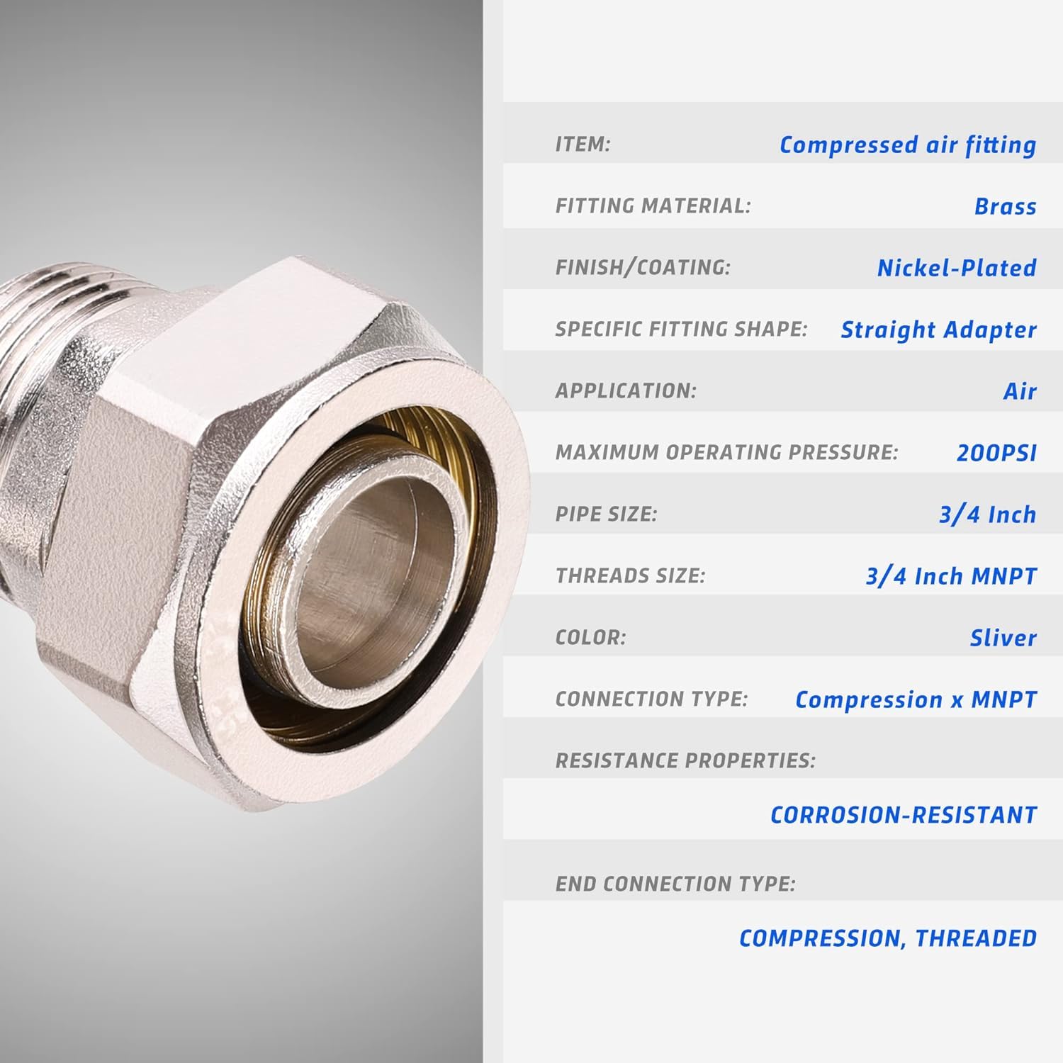 ANCIMOON 34-male-npt-adapter focuses on the male thread for quick, secure connections.