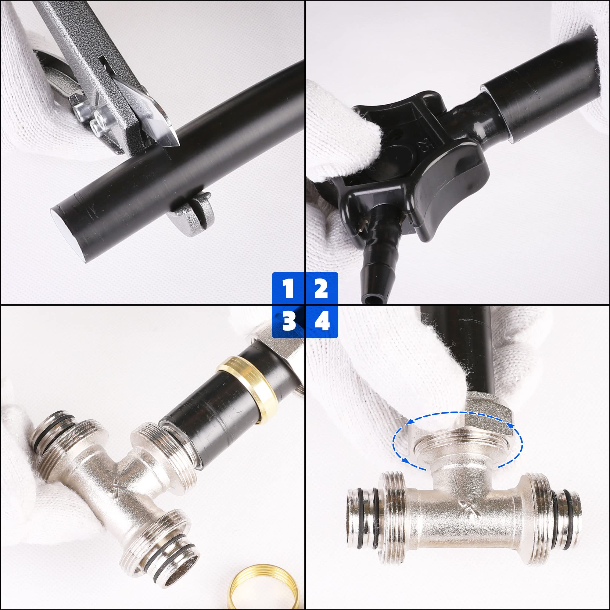 ANCIMOON air piping system assembly view shows easy, tool-free connections