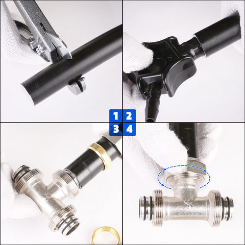 ANCIMOON air piping system assembly view shows easy, tool-free connections