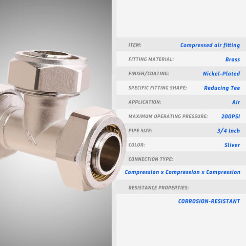ANCIMOON brass-nickel tee fitting closeup highlighting corrosion resistance and reliability