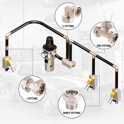 ANCIMOON quick-connect elbow fitting enables effortless tubing push-on.