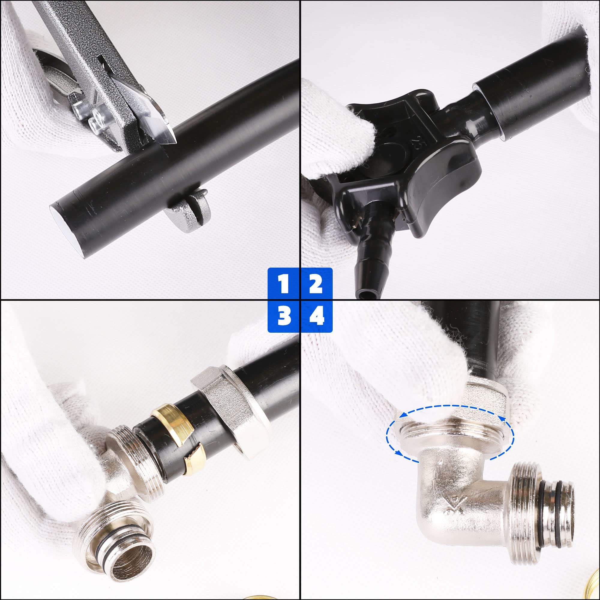 ANCIMOON durable double O-ring seal elbow for leak-free connections.
