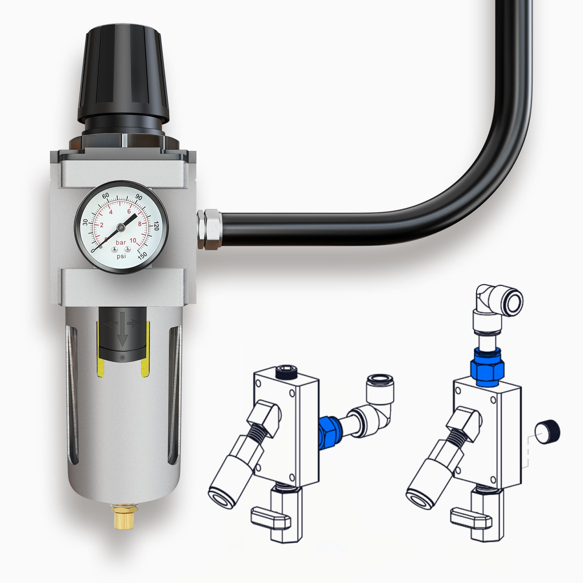 ANCIMOON 200 PSI elbow fitting supports robust shop air systems.