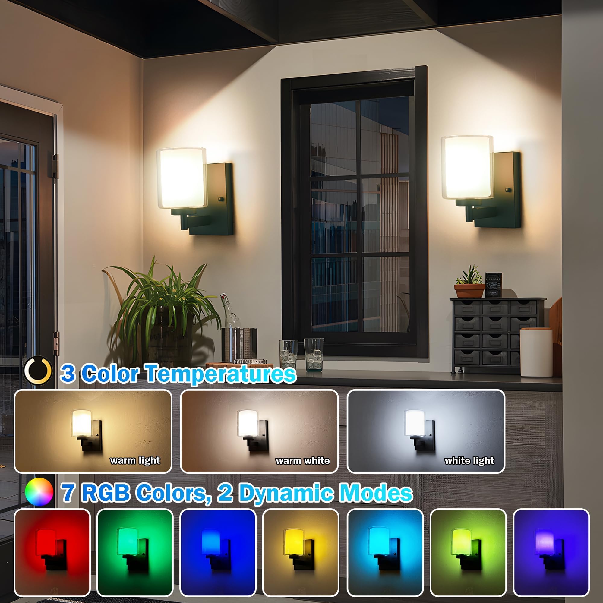 andachetg easy-install wall sconce with up-or-down mounting options