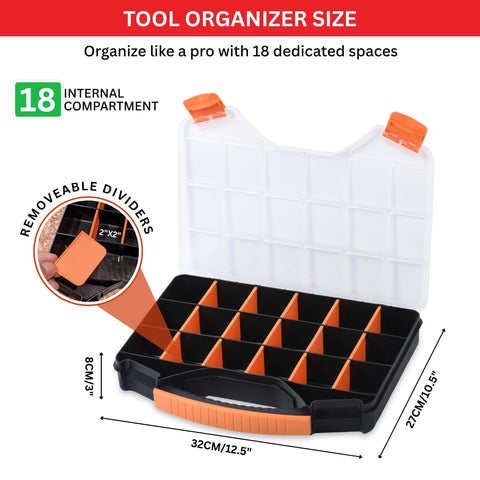 Andalus Brands organizer box with removable dividers for flexible storage.