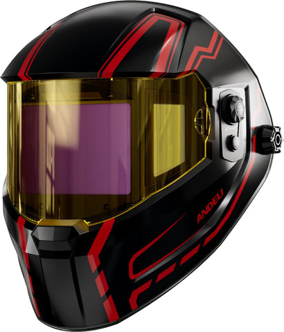 ANDELI Auto Darkening Welding Helmet panorama view for wide visibility during welds