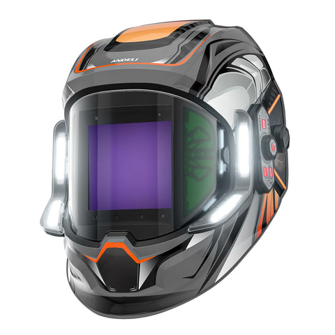 ANDELI welding helmet with panoramic 180° view for precise welding visibility.