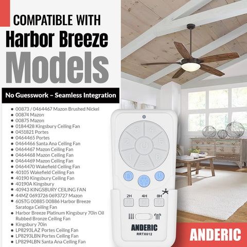 Anderic RRTX012 remote side view showing compact design