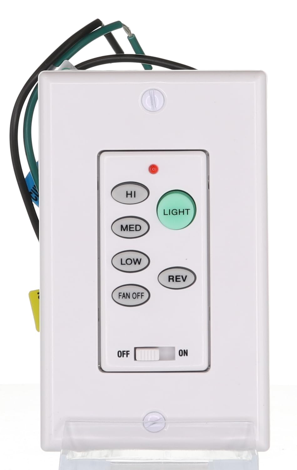 Anderic UC9051T wall control front view enables three speed fan control.