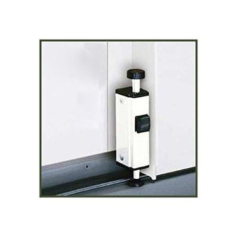 Andersen white foot latch bottom panel fit, enables partial opening and ventilation.