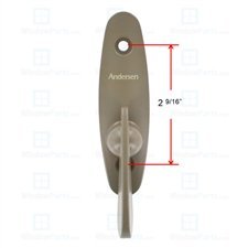 Andersen Tribeca Style gliding door thumb latch in stone for smooth operation and secure mounting.