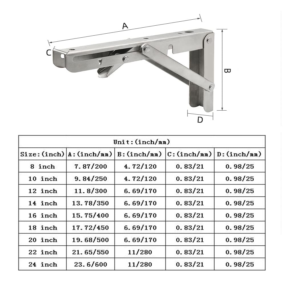 ANDICEQY foldable wall-mount bracket fits narrow spaces while providing reliable shelf support
