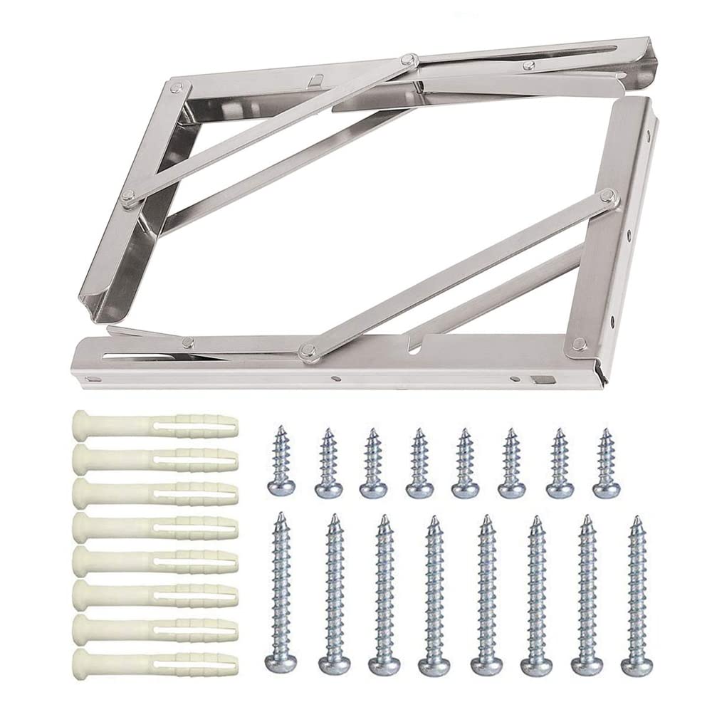 ANDICEQY heavy-duty stainless steel bracket ensures strong load capacity for sturdy shelves