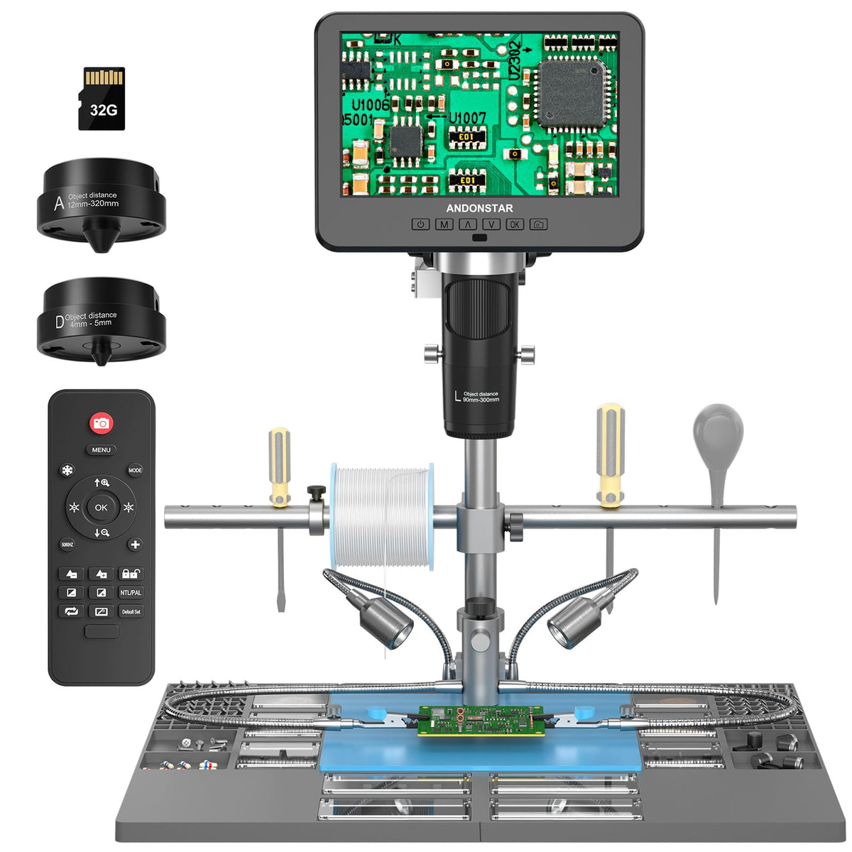Andonstar AD246S-M Plus Lens L close-up enables precise soldering and repair