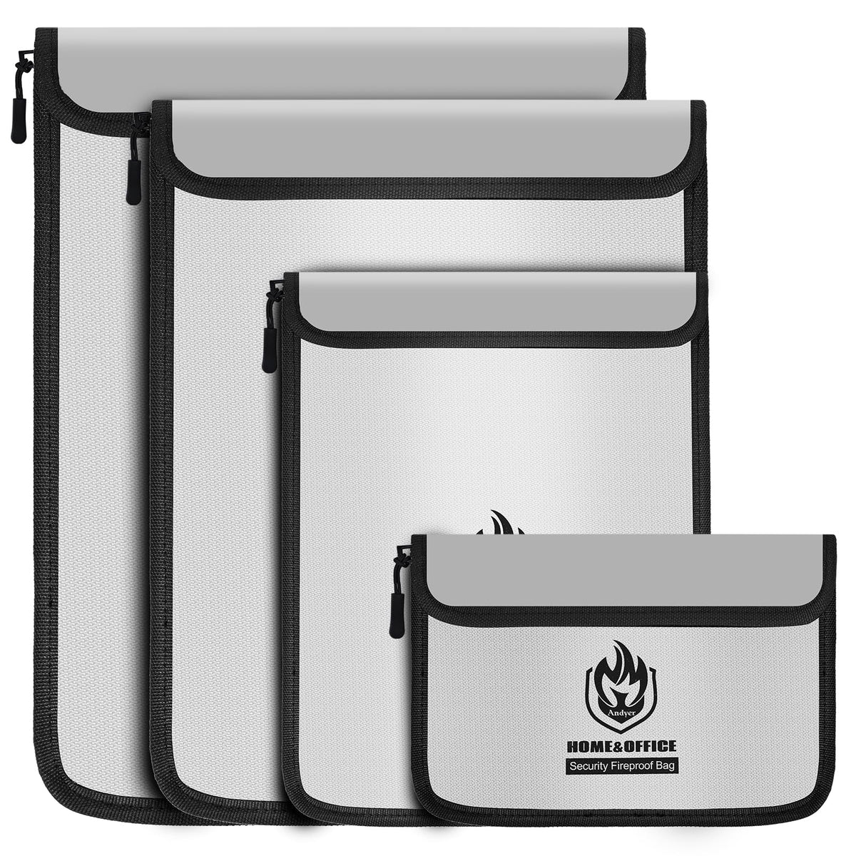 Andyer 4 Pack fireproof bag in legal size protecting important documents