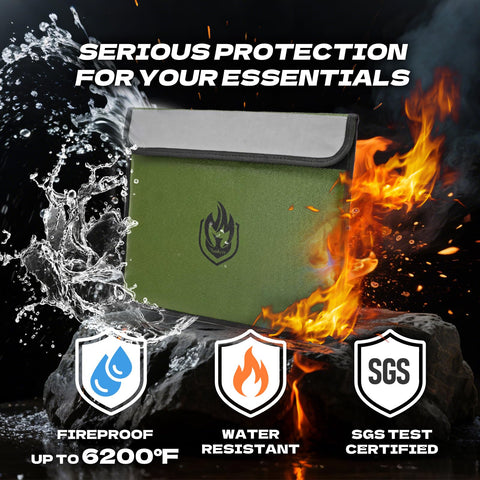 Andyer bag endures extreme heat to protect documents and cash.