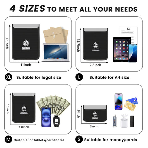 Andyer fireproof bag for A4 documents keeps papers dry and protected