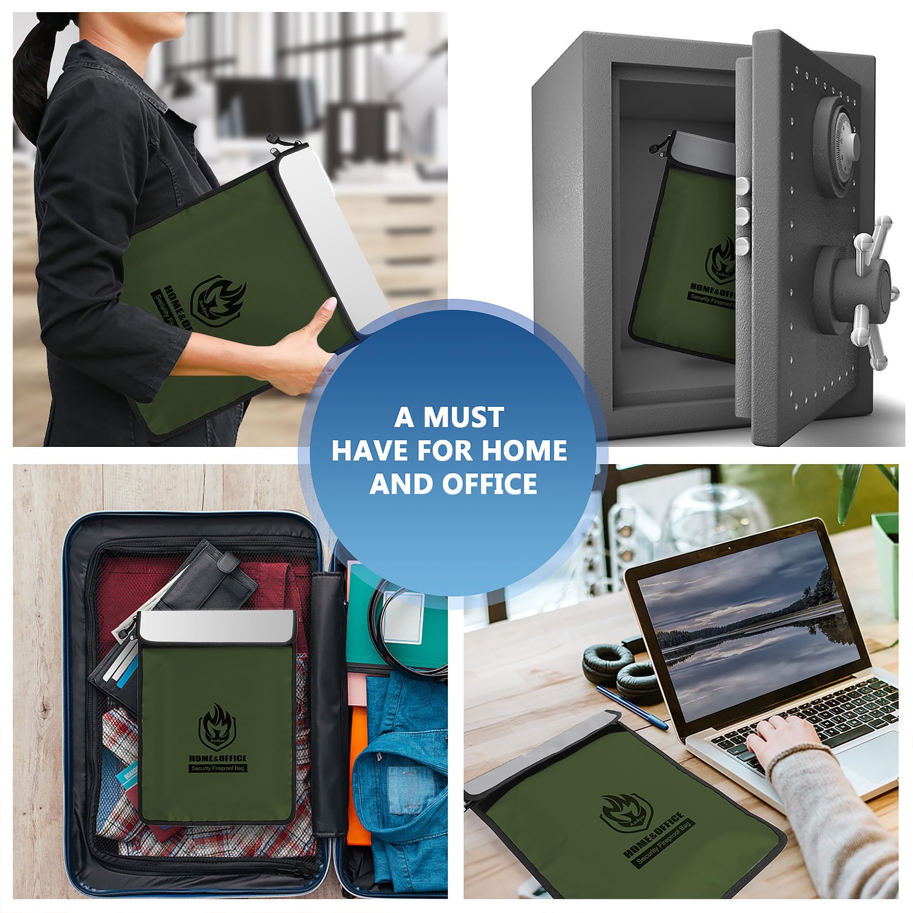 Andyer contents including passport and cash stored safely in fireproof bag