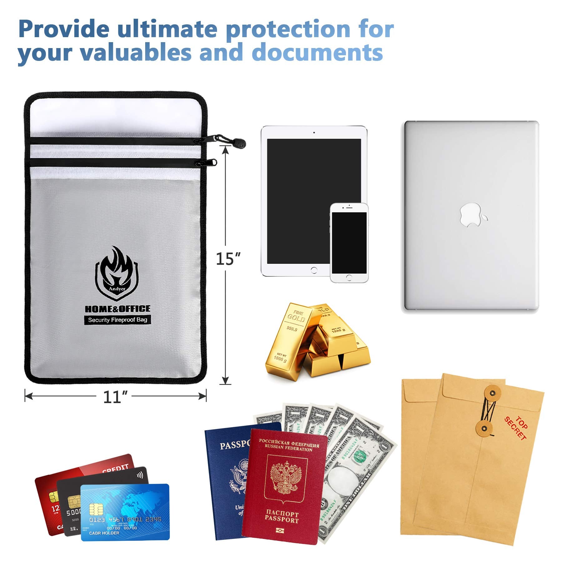 Andyer bag offers large capacity for passports certificates cash and valuables