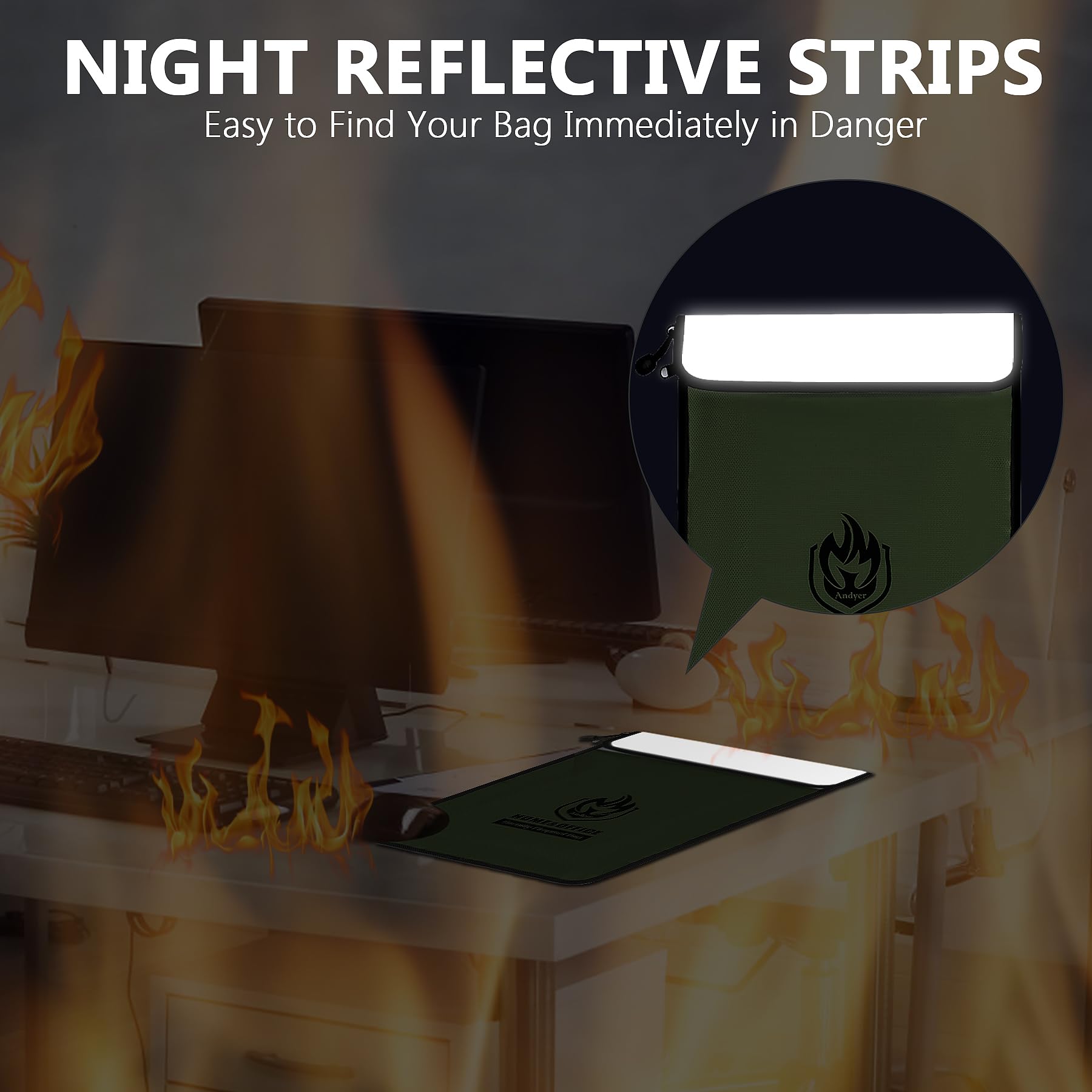 Andyer fireproof bag night reflective strip enabling fast evacuation