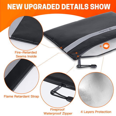 Andyer fireproof bag night reflective strip aids quick grab at night.