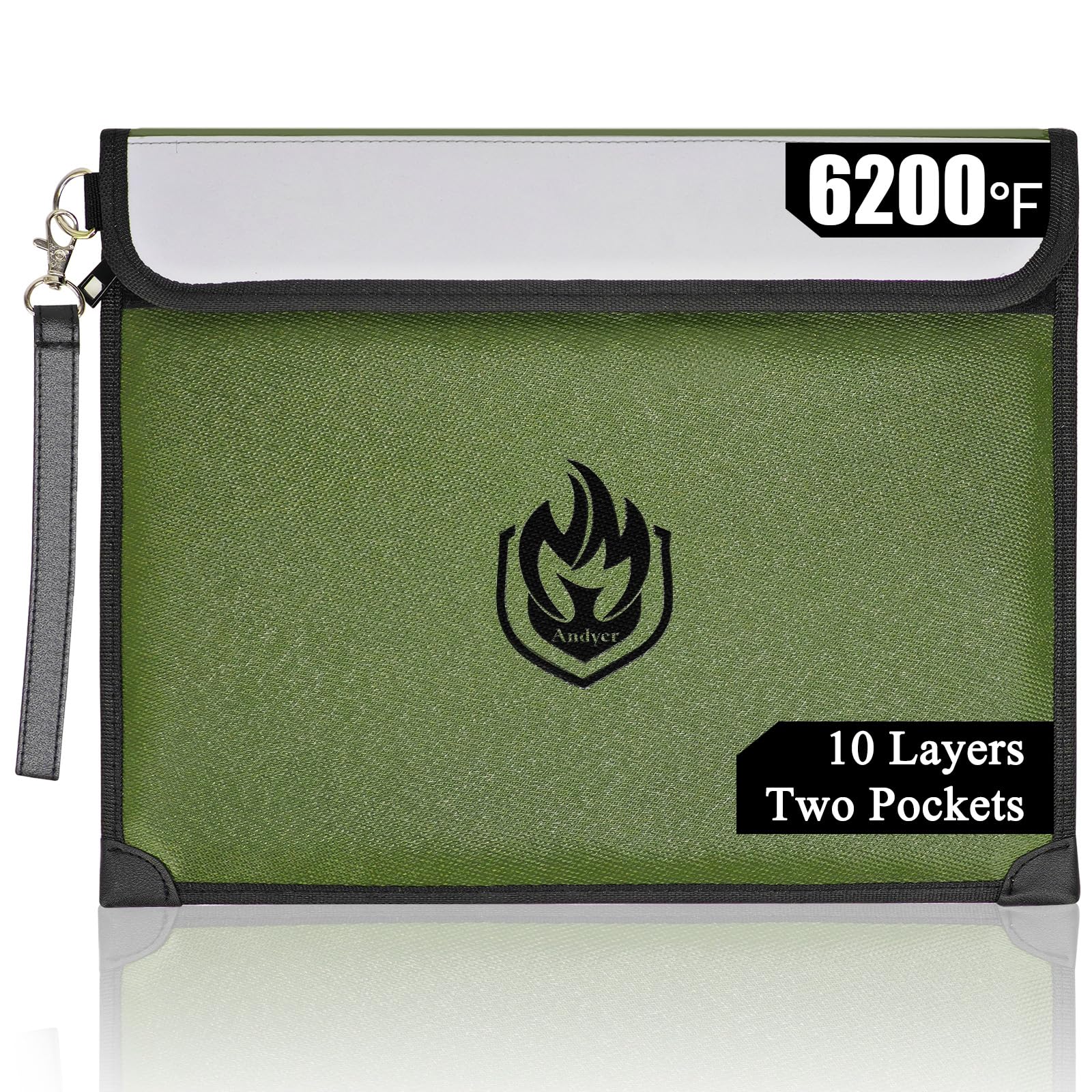 Andyer fireproof bag with two pockets keeps valuables organized during emergencies.