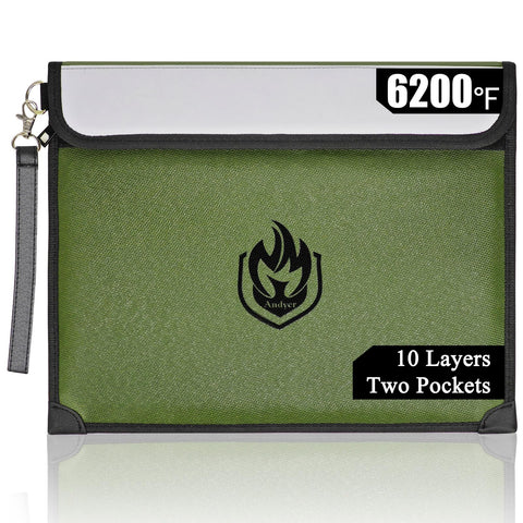 Andyer fireproof bag with two pockets keeps valuables organized during emergencies.
