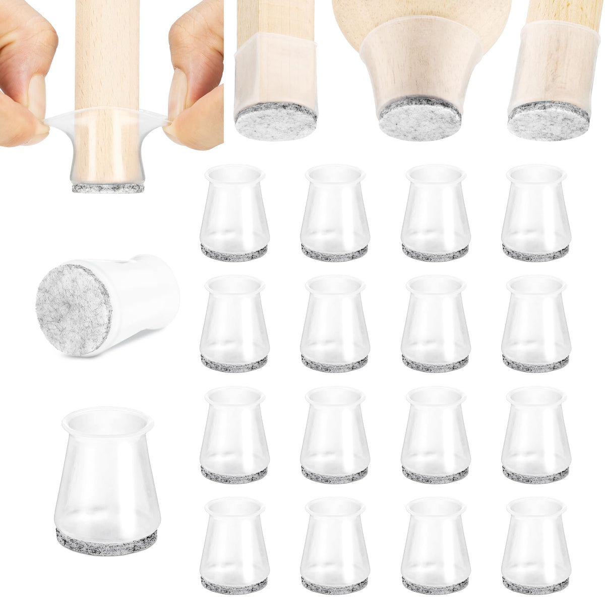 Aneaseit chair leg protector with a clear bottom protects hardwood floors discreetly