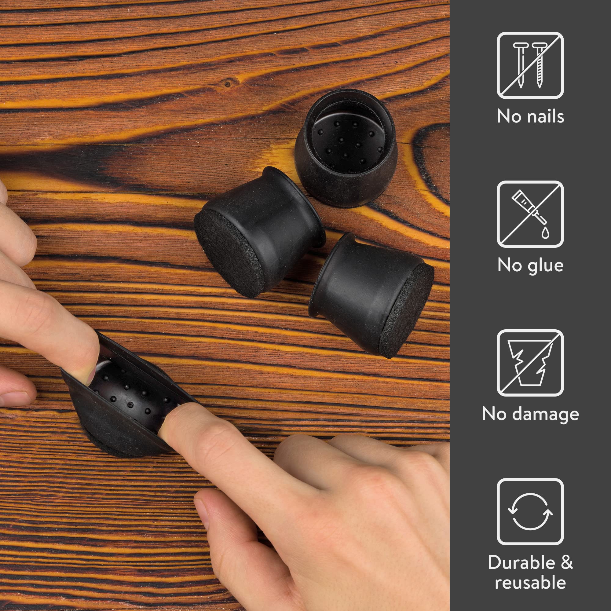 Aneaseit black felt-bottom protector close-up for scratch-free floors.