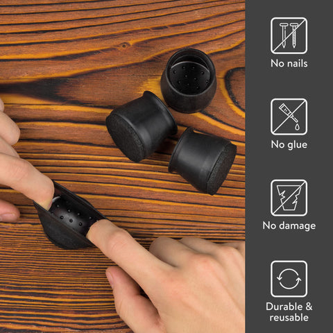 Aneaseit black felt-bottom protector close-up for scratch-free floors.