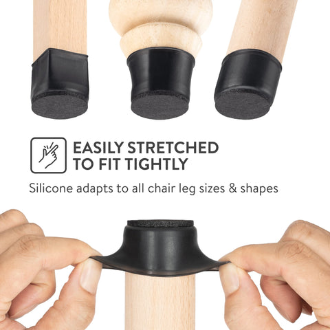 Aneaseit silicone elastic pad close-up showing secure grip on chair legs.
