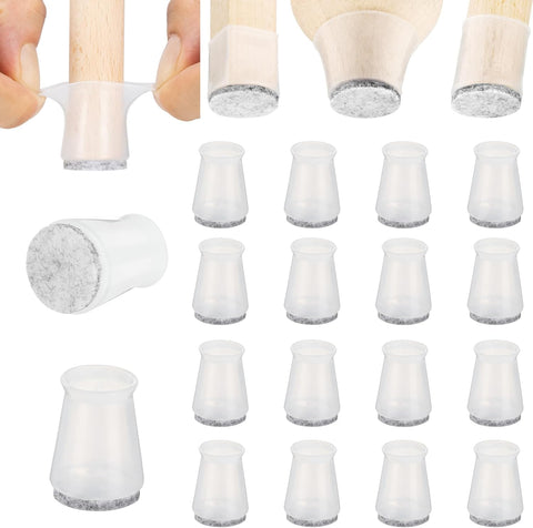 Aneaseit clear chair leg protector closeup showing nearly invisible protection for floors
