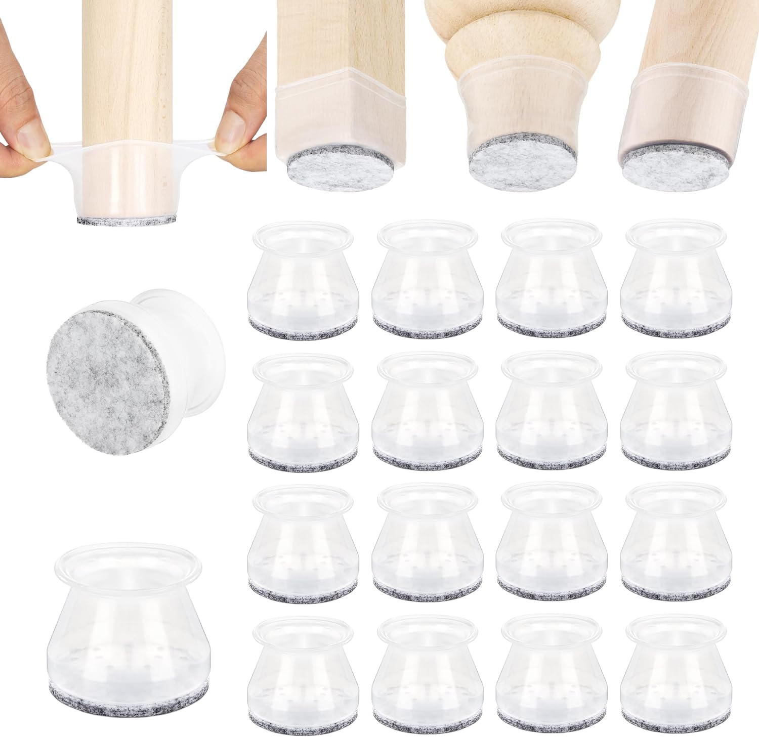 Aneaseit clear chair leg protector shields hardwood floors from scratches.