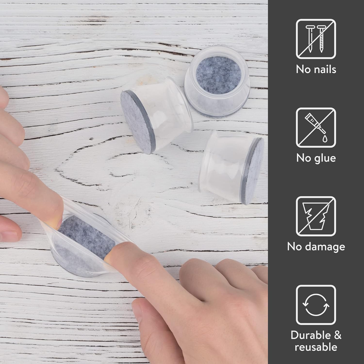 Aneaseit easy-install chair leg protector slides on without tools for quick protection.