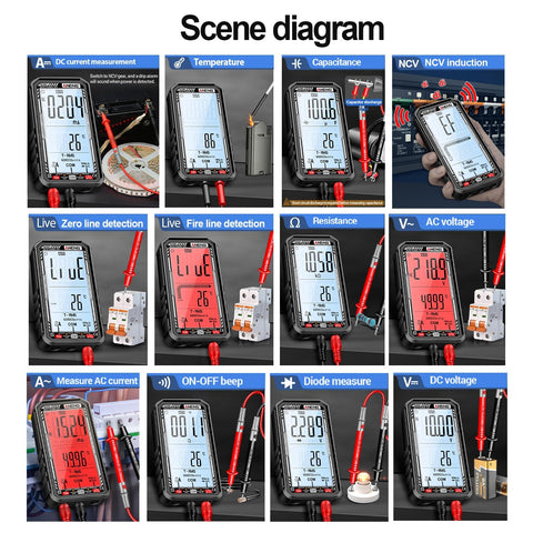 ANENG 620C pocket-sized meter fits in a tool bag for DIY projects.