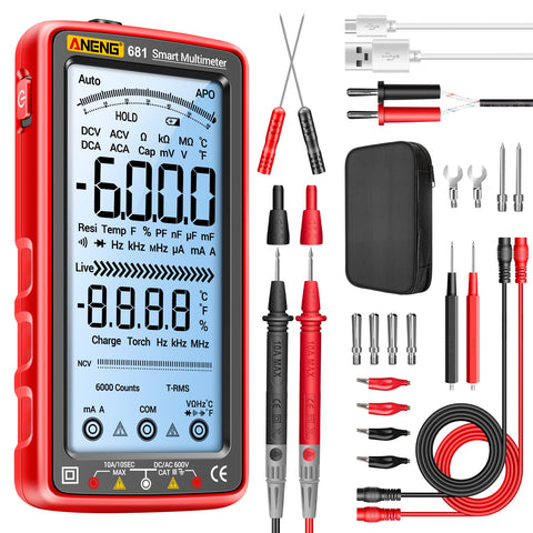ANENG digital multimeter with 5-inch screen for clear readings in bright environments