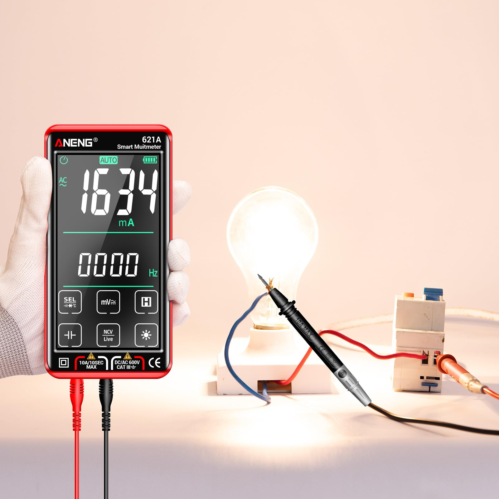 ANENG digital multimeter durable ABS housing with soft rubber for resilience