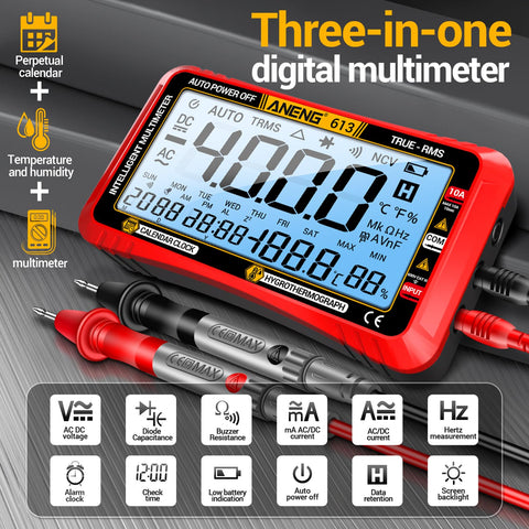 ANENG multimeter backlight helps readability in low-light work